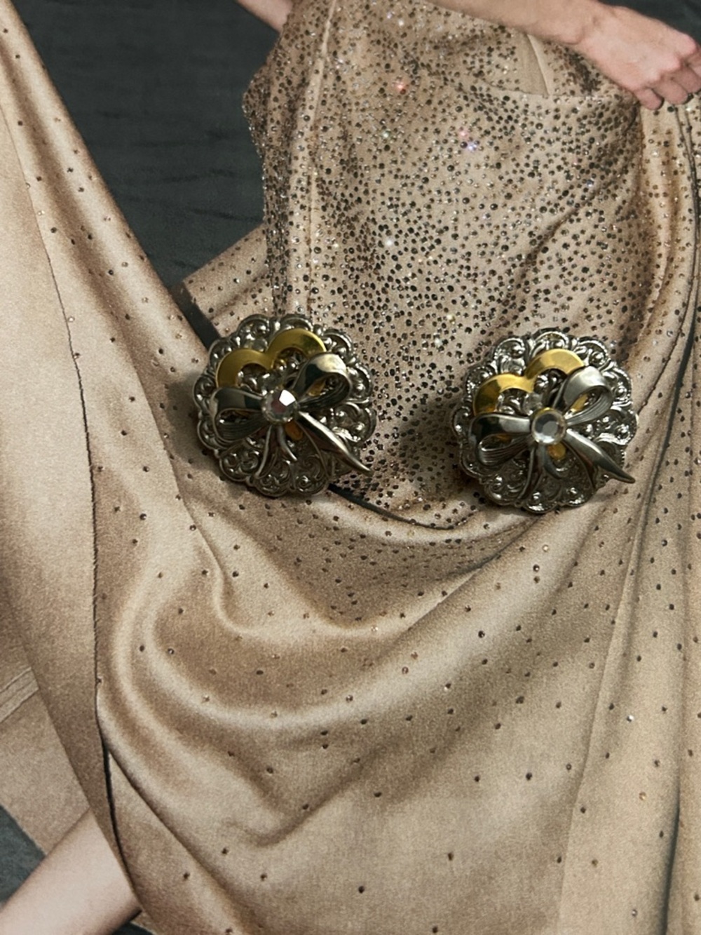 Vintage Two-Tone Gold and Silver Floral earrings